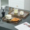 WORTHBUY Plastic Serving Dishes Rectangular Serving Tray Household Fruit Snacks Plate Living Room