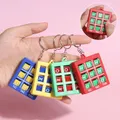 1Pc Mini Interest Tic-tac-toe Game Keychain Pendant Puzzle Decompress XO Spin Chess Game Children's