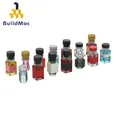 Multi Transparent Colorful Wine Liquor Bottles Building Blocks Set MOC Assemble Particles Pot Jar