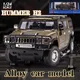 1/24 Scale HUMMER H2 Toy Car Model Alloy Diecast Pull Back with Sound Light Rubber Tires Model Car