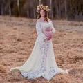 Boho Lace Maternity Photo Shoot Long Dress Maternity Photograpy Outfit Sets 2 in 1 Pregnancy Dresses