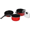 3 Pcs Induction Nonstick Frying Pan Kitchen Utensil Cooking Tool Accessories Cover Pots sets for Wok