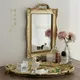 Decorative Tray golden Mirror Vintage European Storage Oval Wedding Dessert Jewelry Display Plate