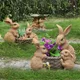 Pastoral Simulation Animal Rabbit Resin Succulent Flower Pot Ornaments Garden Sculpture Crafts