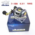 OKUMA Metal Wire Cup Chameleon Droplet Wheel 10KGMax Dragon Bait Reel Dual Brake 7+1 BB High Speed