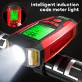 3 in 1 USB Bicycle Flashlight 5 LED Bicycle Computer/Horn Bike Front Light IPX4 Waterproof Headlight