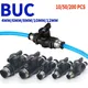 10 PCS BUC Pneumatic Push In Quick Joint Connector Hand Valve - Turn Switch Manual Ball