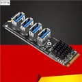 NEW M.2 PCIE Riser Card for Mining 4-port MKEY PCI-E X1 Adapter Module 1 to 4 Expansion Board for