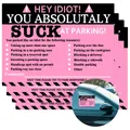 50 Pcs Idiot You Suck at Parking Business Sticker 7.5X5.5 Inch Parking Idiot Warning Stickers