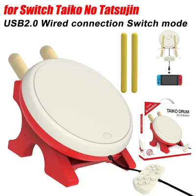 Taiko Drum for Nintendo Switch Game Console Drum Controller Drum Sticks for Taiko No Tatsujin with