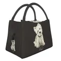 Cute West Highland White Terrier Dog Insulated Lunch Bags for Women Portable Westie Puppy Cooler