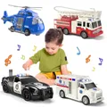 Ensemble de jouets de véhicules d'urgence friction 62 lumières et sons y compris camion de