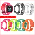 Transparent Case and Watchband For Fitbit Versa 3 Strap on Smart For Fit bit Versa Sense Versa Lite