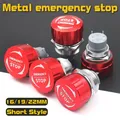 16/19/22mm Meta Emergency Stop Button Ultra Short Mushroom Head Emergency Switch Self-locking Stop