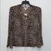 Michael Kors Tops | Michael Kors Leopard Print Blouse | Color: Black/Cream | Size: L