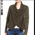 Free People Jackets & Coats | Free People Drape Front Coated Jacket | Color: Green | Size: 8