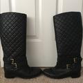Kate Spade Shoes | Kate Spade “Sutton” Quilted Knee High Boot | Color: Black/Gold | Size: 8.5