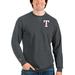 Men's Antigua Heathered Charcoal Texas Rangers Reward Crewneck Pullover Sweatshirt