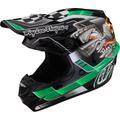 Troy Lee Designs SE4 Polyacrylite Carb MIPS Motocross Helmet, black-green-silver, Size XL