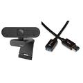 Hama Webcam 1080p Full HD mit Stereo Mikrofon (PC Webcam mit Autofokus und intelligenter Belichtung für Homeoffice und Gaming) & Amazon Basics USB 3.0-Verlängerungskabel A-Stecker auf A-Buchse, 2 m