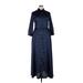 Banana Republic Casual Dress - Shirtdress Mock 3/4 sleeves: Blue Dresses - Women's Size 14 Tall