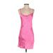 Zara Casual Dress - Mini Cowl Neck Sleeveless: Pink Solid Dresses - Women's Size X-Small