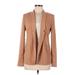 Lauren Conrad Blazer Jacket: Below Hip Tan Print Jackets & Outerwear - Women's Size 6