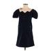 Marc by Marc Jacobs Casual Dress - Mini V Neck Short sleeves: Blue Solid Dresses - Women's Size 0