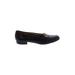 Salvatore Ferragamo Flats: Slip On Chunky Heel Classic Black Solid Shoes - Women's Size 8 - Almond Toe