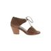 Eileen Fisher Heels: Brown Solid Shoes - Women's Size 10 - Open Toe