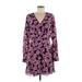 Kate Spade New York Casual Dress - Wrap: Purple Floral Dresses - New - Women's Size 8