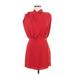 Zara Casual Dress - Mini High Neck Sleeveless: Red Print Dresses - Women's Size Medium