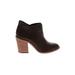 Loeffler Randall Ankle Boots: Slip-on Chunky Heel Boho Chic Brown Print Shoes - Women's Size 8 1/2 - Round Toe