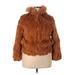 Faux Fur Jacket: Below Hip Orange Solid Jackets & Outerwear - Women's Size 2X