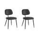 Lot de 2 chaises vintage en tissu et pieds métal - Noir