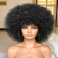 parrucca afro corta con frangia per donne nere parrucca riccia afro crespa parrucca afro sintetica premium anni '70