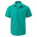 Per uomo Camicia Camicia di lino Camicia bianca di cotone Camicia Estiva Camicia da Spiaggia Camicia in cotone e lino Semplice Vacanza Streetwear Nero Bianco Giallo Blu Manica Corta Bavero Estate