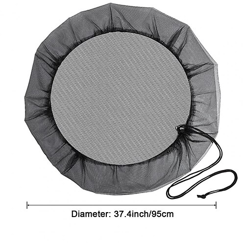 2 Stück Netzabdeckung für Regentonnen mit Kordelzug, Wasserauffangeimer, Tankschutzgitter zur Verhinderung von heruntergefallenen Blättern in Gartentraufen im Freien Image