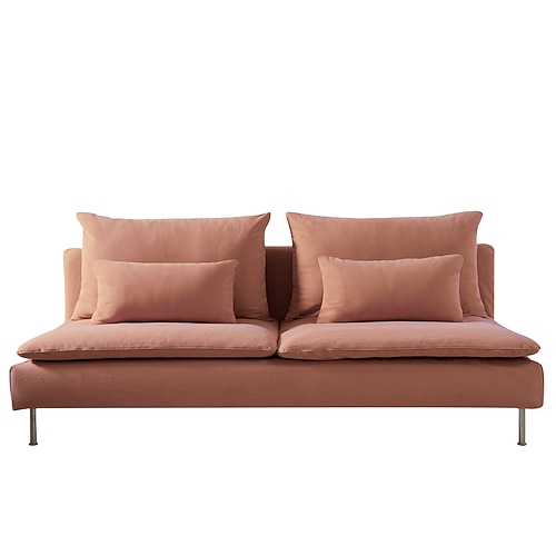 100% Baumwolle 3-Sitzer Abschnittsbezug einfarbig gepolsterte Baumwollbezüge 8-teilig Futonbezug Set Image