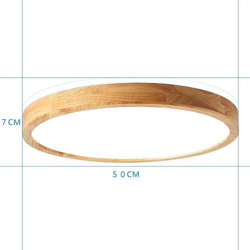 LED-Deckenleuchte inklusive WLAN, intelligentes Licht, rundes Design, dimmbare Deckenleuchten, Holz, moderner Stil, geometrisch, minimalistisch, künstlerisch, 30 cm, 40 cm, 50 cm, 220–240V, 110–120V Image