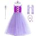 Girls Rapunzel Princess Dress up Tulle Dress+Accessories Christmas Birthday Cosplay