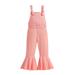 Bslissey Little Girls Suspender Jumpsuit Sleeveless Solid Color Flared Romper Overalls 2T 3T 4T 5T 6T 7T Toddler Sweet Bell-Bottoms Kids Casual Strap Trousers
