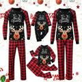 Baqcunre Baby Christmas Family Pajamas Cute Big Headed Deer Print Pjs Plaid Long Sleeve Tops and Pants Sleepwear Baby Pajamas Family Christmas Pajamas Matching Sets Pajama Set Lounge Set Black 12