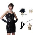 Roaring 20s 1920s Cocktail Dress Vintage Dress Flapper Dress Dress Outfits Masquerade Prom Dress The Great Gatsby Plus Size Women's Tassel Fringe Christmas Party Prom Adults' Dress Fall Spring