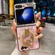 Phone Case For Samsung Galaxy Z Flip 5 Z Flip 4 Z Flip 3 for Women Girl with Stand Holder Support Wireless Charging Shockproof Butterfly PC Metal