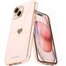 Love-Heart Luxury Case for Apple iPhone 15 Heart Case Cute Design Shiny Bling Cover 3 in 1 Bundle Case with 2 PACK Clear Tempered Glass for Apple iPhone 15 for Women Girls Rose