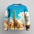 Boys 3D Graphic Animal Dinosaur Sweatshirt Long Sleeve 3D Print Summer Fall Fashion Streetwear Cool Polyester Kids 3-12 Years Outdoor Casual Daily Regular Fit