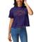 Women's League Collegiate Wear Purple Clemson Tigers Pennant Clothesline Cropped T-Shirt