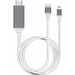 [Apple Certified] Lightning to HDMI Adapter Cable 1080P Digital AV Sync Audio & Video Connectors Cord for TV/Projector/Monitor-6.6ft White