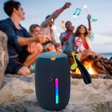 Summer Holiday Savings! Rvasteizo Outdoor Portable Bluetooth Speaker With LED Light Long Standby Life Wireless Speaker HiFi Stereo Sound Speaker Water Proof Speaker With Deep Bass